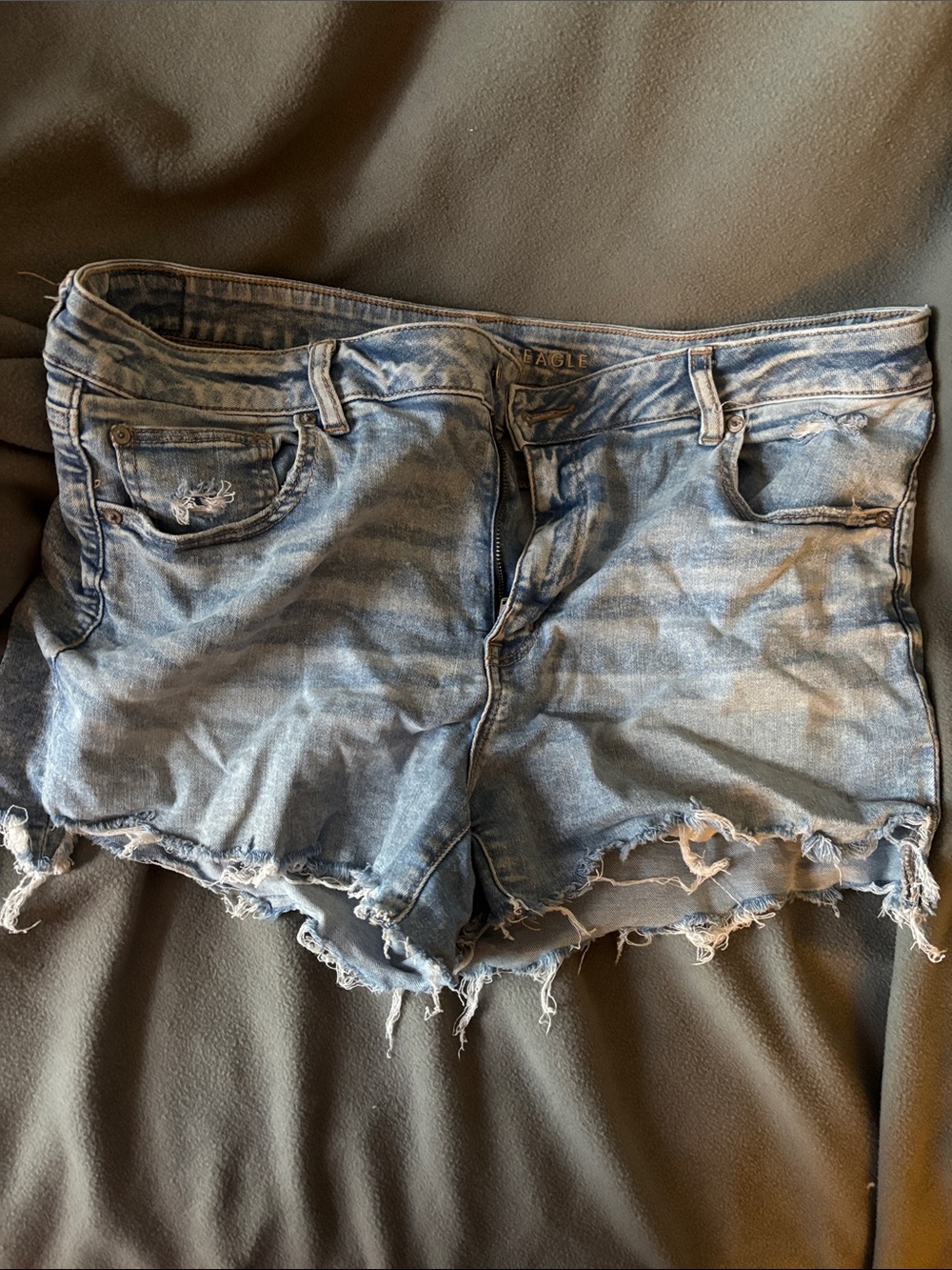 American Eagle Outfitters Light Blue Distressed Denim Cutoff Shorts